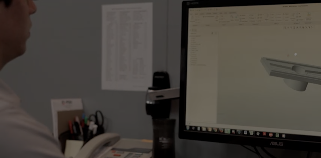 3d model on computer screen
