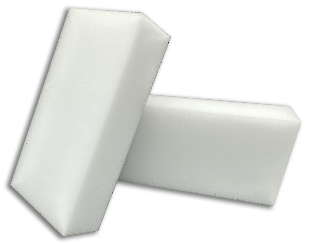 White foam erasers